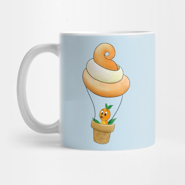 Little Orange Bird Citrus Swirl Hot Air Balloon Ride by sketchcot